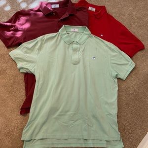 Southern Tide Polos, Set of 3, Sz XL, Red/Teal/Mar